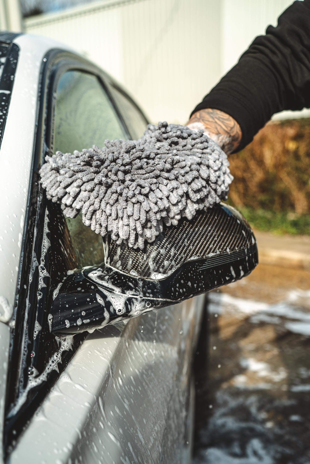 Wash rear view mirror