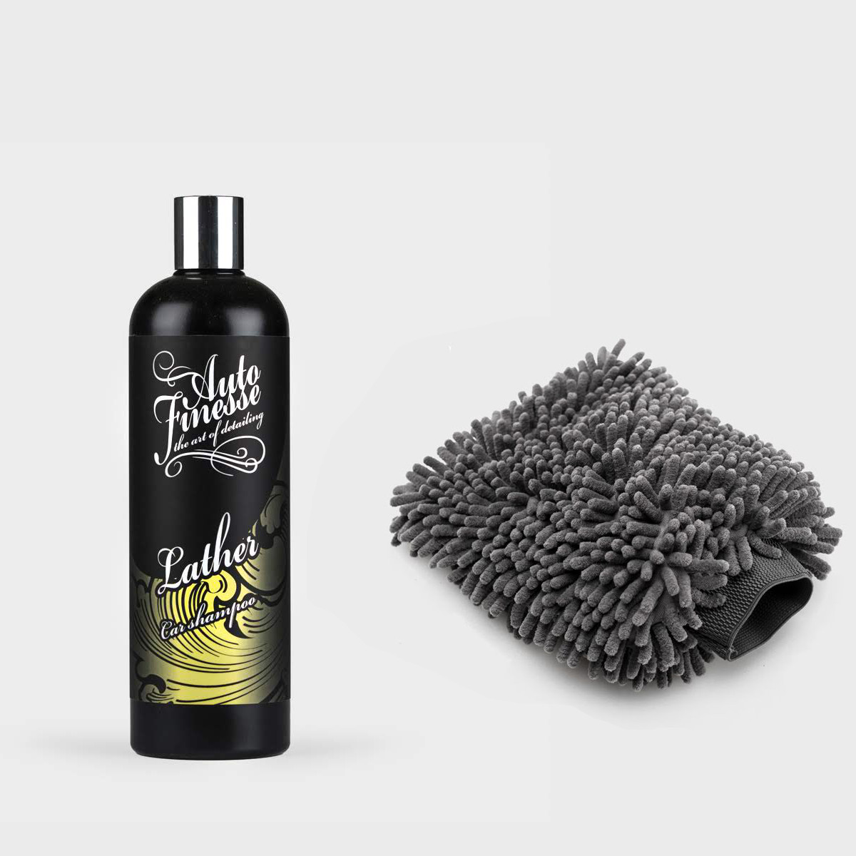 Lather and noodle wash mitt
